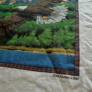 Vintage 1994 Eagle Graphic T-Shirt XL White "Celebrate The Earth And Sky"